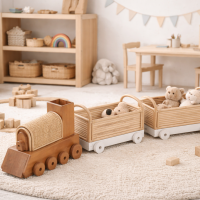 Rotan speelgoed en decoratie trein Thomas 120cm